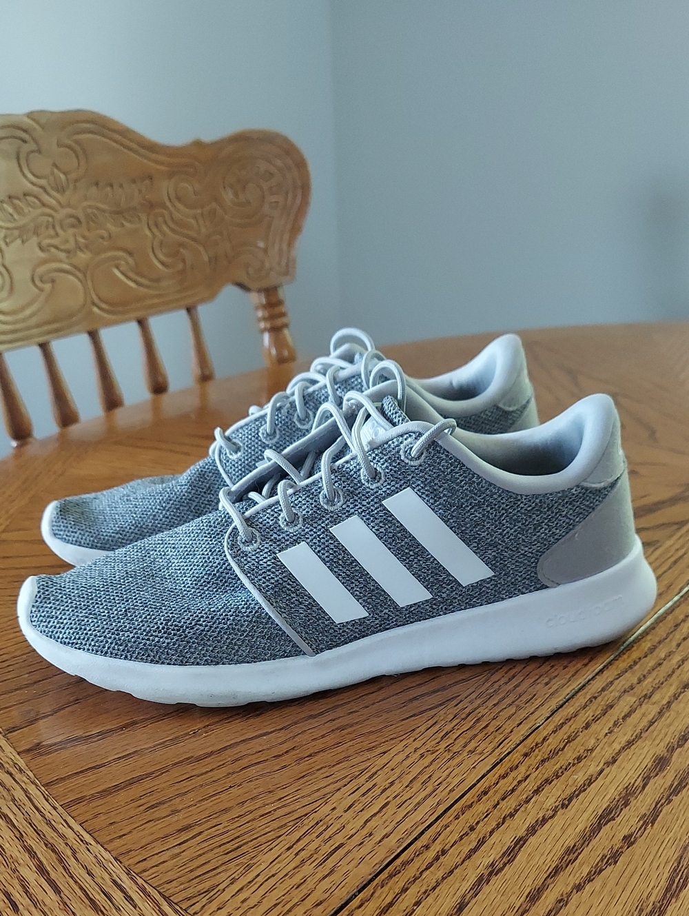 adidas CF QT Racer Gray With White Stripes